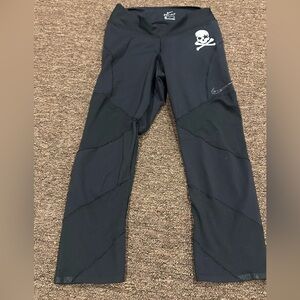 EUC! Nike Women's S Dri Fit Black Skull Graphic Leggings sheer